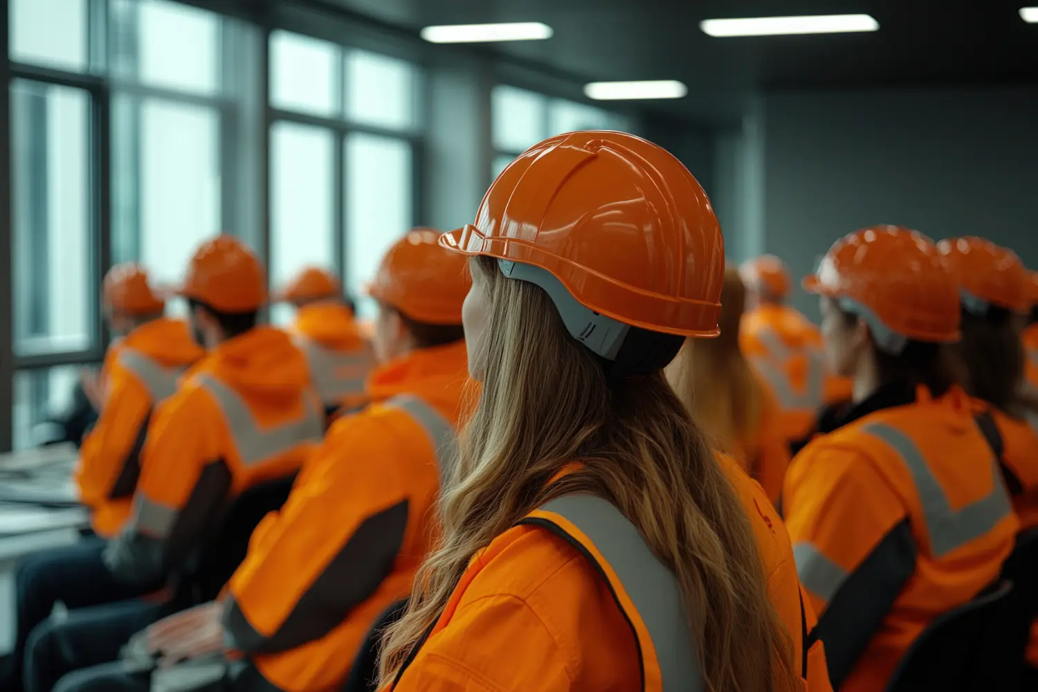 Arbeitsumgebung: Mitarbeiter nehmen an HSE-Schulungen teil, bei denen der Schwerpunkt auf der Gefahrenidentifizierung liegt.